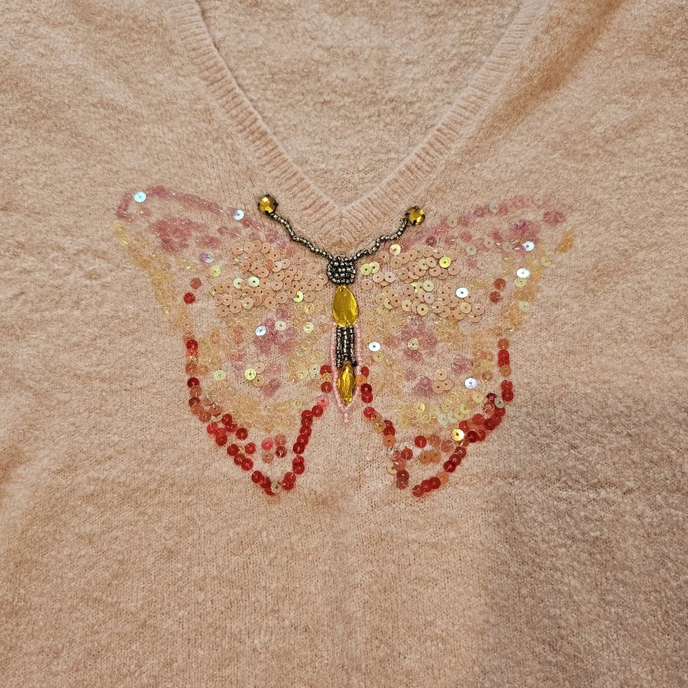Vintage Moda International Butterfly Sweater Size Small